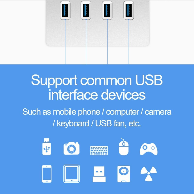 Multiprise USB3.0 4 portos több hub csatlakozóadaptador Enchufe táp bővítő adapter Apple Mac PC laptop táblagéphez regleta enchufe