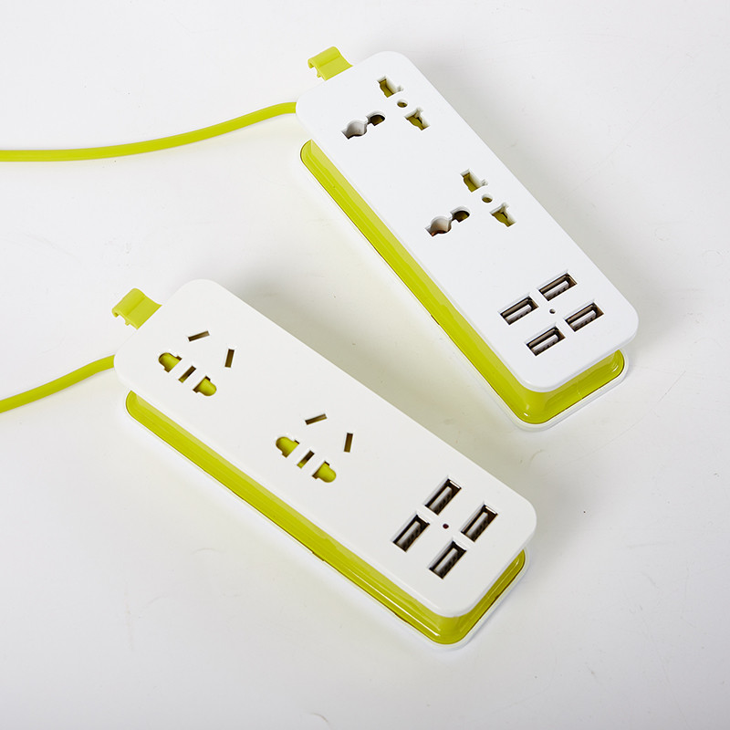 1PC zaštitni kabel za napajanje 4 USB priključka i 2 AC utičnice Produžna utičnica za punjač 1.5M produžni kabel Portabl adapter za utikač za putovanja