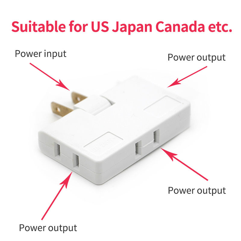 1 ks vysoko kvalitná biela čierna cestovná univerzálna nabíjačka zástrčka US USA Japonsko Kanada zásuvka jeden v troch konvertor AC napájací adaptér