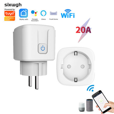 Smart Plug WiFi Socket EU Smart Socket Power Outlet Power Monitor Remote Control Works with Alaxa Google Home Countdown Function