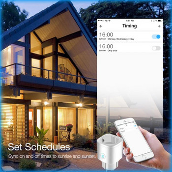 Συμβατό με Bluetooth +WIFI Dual Mode 16A EU Plug EWelink Timer Socket Fire Retardant Power Monitor With Alexa Google Home