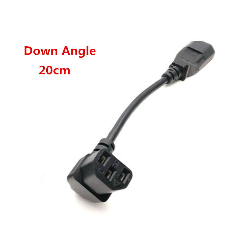 IEC 320 C14 muški na C13 ženski PDU/UPS produžni konektor kabela za napajanje gore/dolje 90 stupnjeva pod pravim kutom