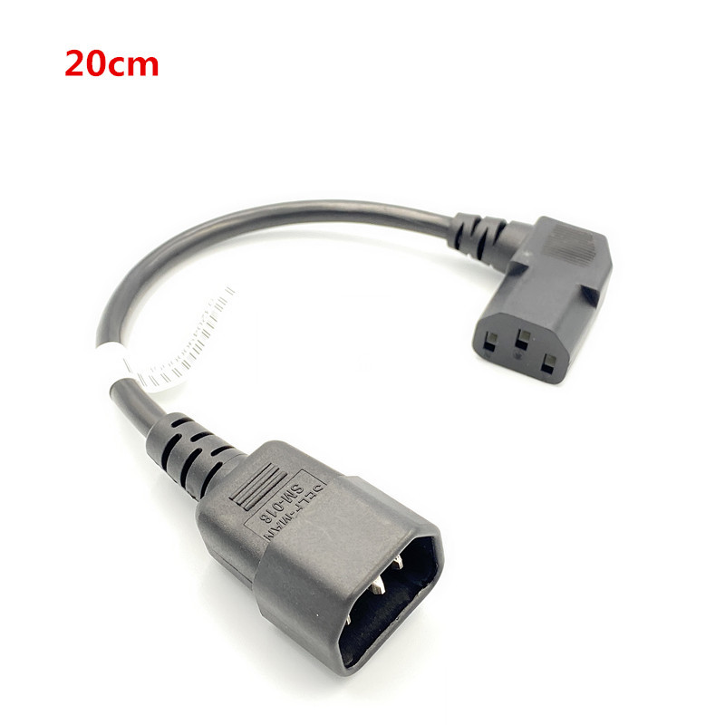 IEC 320 C14 muški na C13 ženski PDU/UPS produžni konektor kabela za napajanje gore/dolje 90 stupnjeva pod pravim kutom