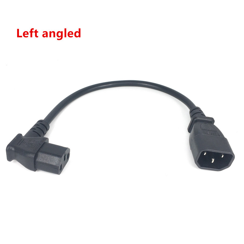 IEC 320 C14 muški na C13 ženski PDU/UPS produžni konektor kabela za napajanje gore/dolje 90 stupnjeva pod pravim kutom
