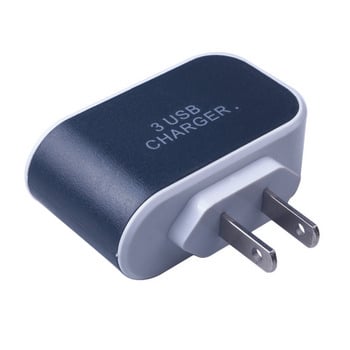 Горещи продавани 3 порта USB US Plug LED светлини Зарядни устройства Адаптер за зарядно устройство за пътуване с няколко глави (5V 2A) за зарядно устройство за използване на смартфон при пътуване