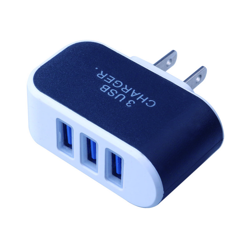 Eladó 3 portos USB US-csatlakozós LED-es világító töltő többfejes utazási töltőadapter (5V 2A) okostelefonok utazási töltőhöz