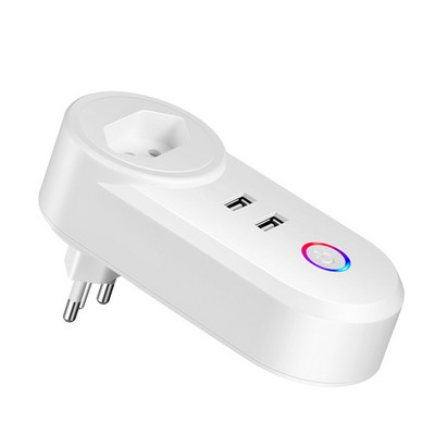 Wifi Smart Socket Brazil Plug Timer Brazil Tomada USB aljzat Tuya Smartlife App Control Dolgozzon az Alexa Google Home Assistant segítségével