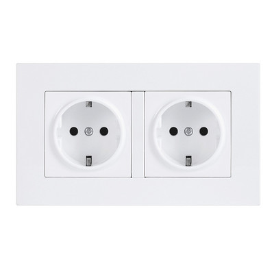 EU 2 portos elektromos DE aljzat két USB Type-C töltő akkumulátor 146x86 mm fali panel előlap Európához Franciaország otthoni aljzat fedele