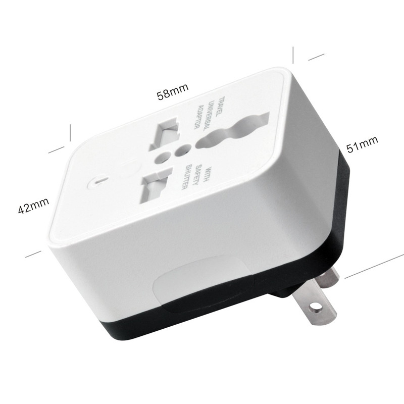 Univerzális EU US UK 2 USB Travel Plug Táptöltő Átalakító Aljzat Amerika Nagy-Britannia Európai Többfunkciós dugós adapter 5V 1A