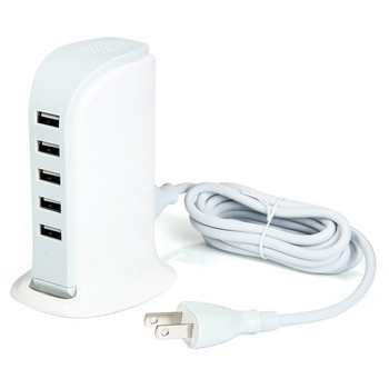 Захранващ разклонител 5-портов USB зарядно устройство Мулти USB станция за зареждане Докинг станция Универсален мобилен телефон Настолен стенен домашен EU/UK/AU/US Plug