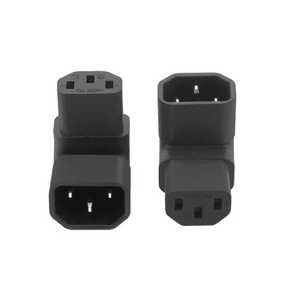 IEC 320 C14 na C13 AC adapter IEC 320 3 pinski muški na ženski proširenje 90 stupnjeva dolje gore lijevo desno ravno kut AC pretvarač