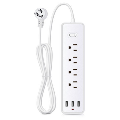 Višenamjenski produžni kabel s produžnim kabelom od 1,2 m 4 AC utičnice 3xUSB priključka