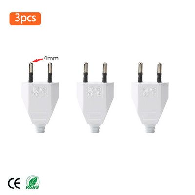 4,0 mm-es EU dugós csatlakozó dugó VDE tápkábel csatlakozó dugó Europ EU dugó lámpatest 2 magos csatlakozó