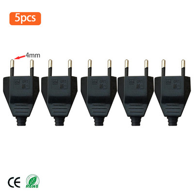 4,0 mm-es EU dugós csatlakozó dugó VDE tápkábel csatlakozó dugó Europ EU dugó lámpatest 2 magos csatlakozó