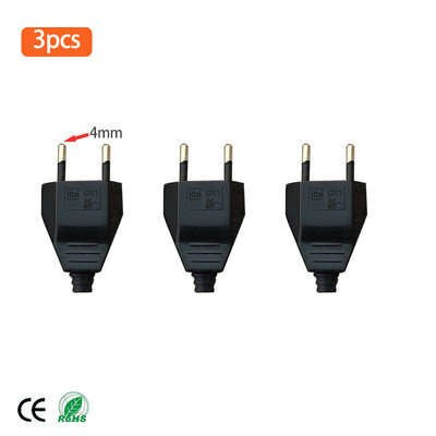 4,0 mm-es EU dugós csatlakozó dugó VDE tápkábel csatlakozó dugó Europ EU dugó lámpatest 2 magos csatlakozó