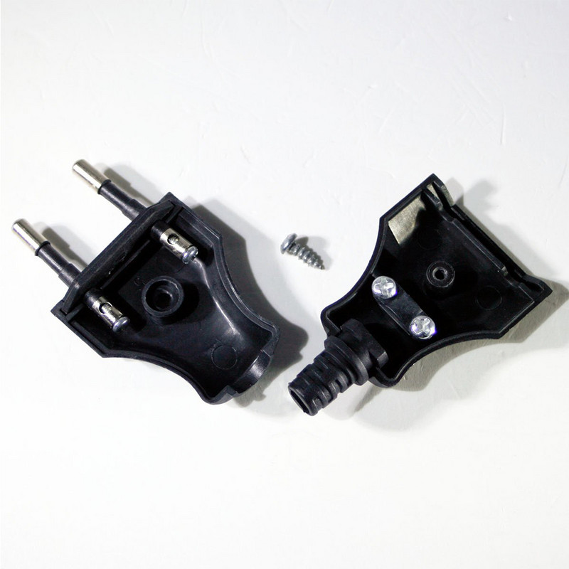 4,0 mm-es EU dugós csatlakozó dugó VDE tápkábel csatlakozó dugó Europ EU dugó lámpatest 2 magos csatlakozó