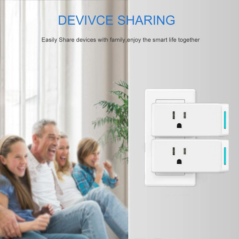 Pametna zidna utičnica 10a AC100-240v Smart Home Timing Funkcija Dual USB Rad s Alexa i Google Home Smart Plug Daljinski upravljač