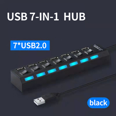 USB 3.0 centrmezgls USB centrmezgls 3.0 vairāku USB sadalītāju centrmezgls Izmantojiet strāvas adapteri 4/7 portu vairāku paplašinātāju 3.0 USB 3.0 centrmezgls ar slēdzi datoram