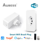 Tuya Smart Wifi Brazilski utikač 16 A s monitorom napajanja Smart Life App Daljinski upravljač BR Utičnica Radi s Alexa Google Home
