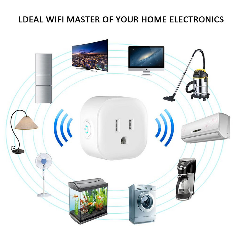 Darbojas ar Alexa Switch Socket Timing RC WIFI Socket US Plug