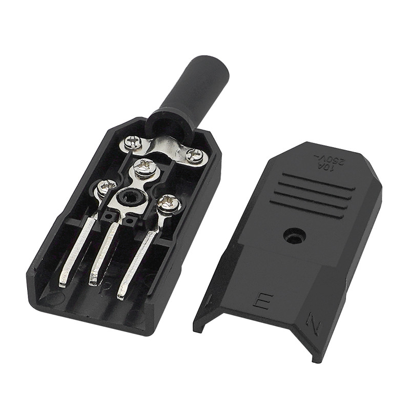 10A 250V crni IEC C13 C14 ženski i muški utikač Ponovni konektor napajanja 3-pinska izmjenična utičnica