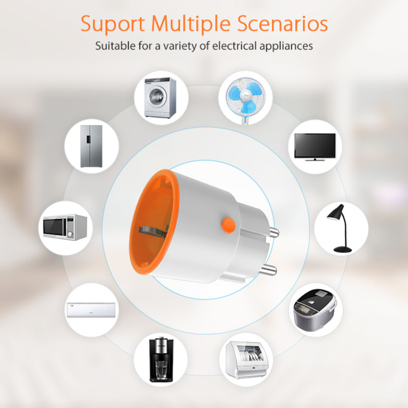 Tuya Zigbee 3.0 Smart Plug Socket EU 16A Outlet 3680W Power Monitor Vezeték nélküli időzítési vezérlés működik az Alexa Google Assistant segítségével