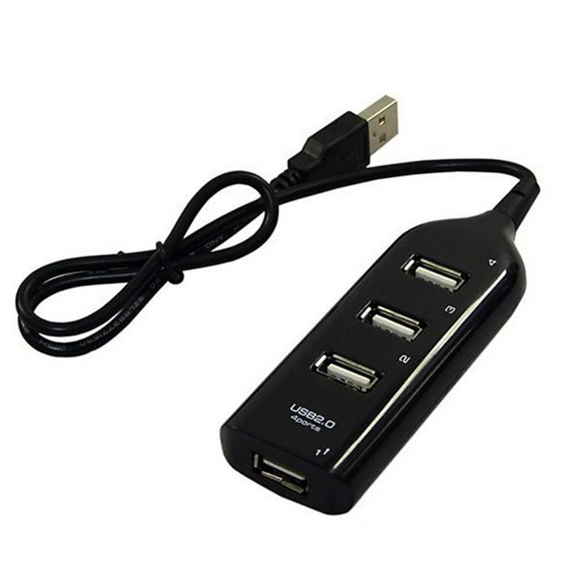 USB ligzdas elektriskais rīks 4 portu USB 2.0 centrmezgls ar 1,6 pēdu kabeli, piemērots klēpjdatora galddatora sadzīves elektronikai