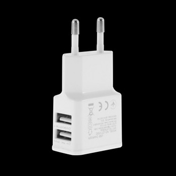 1A Dual USB Charger Бързо зареждане Електрически контакт Travel EU Plug Adapter преносимо зарядно за стена Зарядно за мобилен телефон За телефон