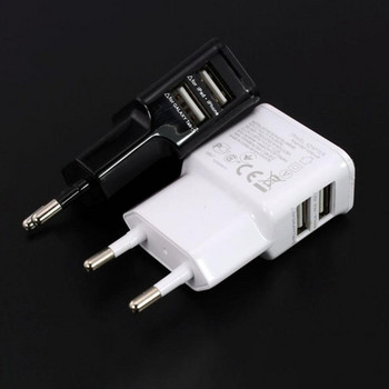 1A Dual USB Charger Бързо зареждане Електрически контакт Travel EU Plug Adapter преносимо зарядно за стена Зарядно за мобилен телефон За телефон