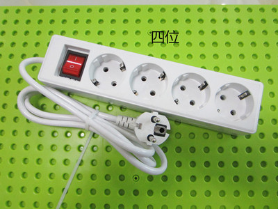 ES standarto vokiško tipo maitinimo juosta 3/4/5 lizdai eilėje plokščio adapterio šviesos jungiklis su viršįtampių apsaugos ilgintuvu