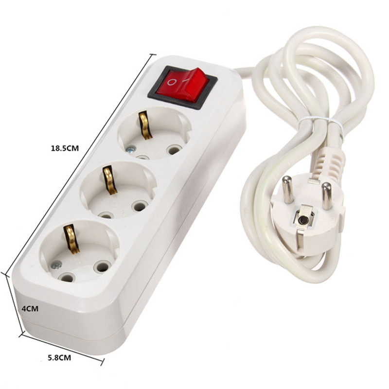 ES standarto vokiško tipo maitinimo juosta 3/4/5 lizdai eilėje plokščio adapterio šviesos jungiklis su viršįtampių apsaugos ilgintuvu