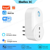 Čile Taliansko WiFi Inteligentná zásuvka Tuya Smart Home Power Strip Socket 16A Bezdrôtový adaptér pre domáce spotrebiče Voice pre Alexa Google