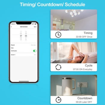 Χιλή Ιταλία Έξυπνο βύσμα WiFi Tuya Έξυπνη υποδοχή πολύπριζο 16A ασύρματης πρίζας οικιακής συσκευής Voice for Alexa Google