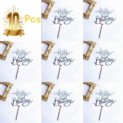 6pcs/Lot Zlatni Sretan rođendan Akrilne prevlake za tortu Zlatne prevlake za rođendansku tortu za djecu Ukrasi za tortu za rođendansku zabavu Baby Shower