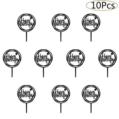 6pcs/Lot Zlatni Sretan rođendan Akrilne prevlake za tortu Zlatne prevlake za rođendansku tortu za djecu Ukrasi za tortu za rođendansku zabavu Baby Shower