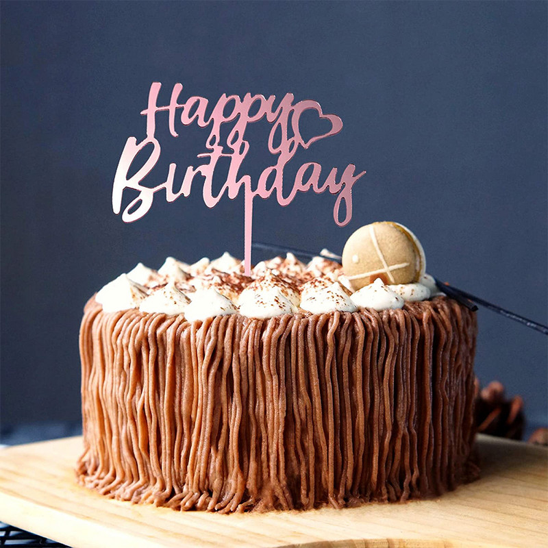 6pcs/Lot Zlatni Sretan rođendan Akrilne prevlake za tortu Zlatne prevlake za rođendansku tortu za djecu Ukrasi za tortu za rođendansku zabavu Baby Shower