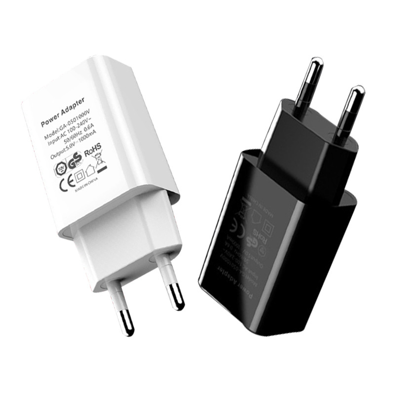 5V1A Europski standardni USB utikač za punjenje Španjolska Mađarska Belgija Portugal Danska Rusija Adapter za napajanje Punjač za mobilni telefon