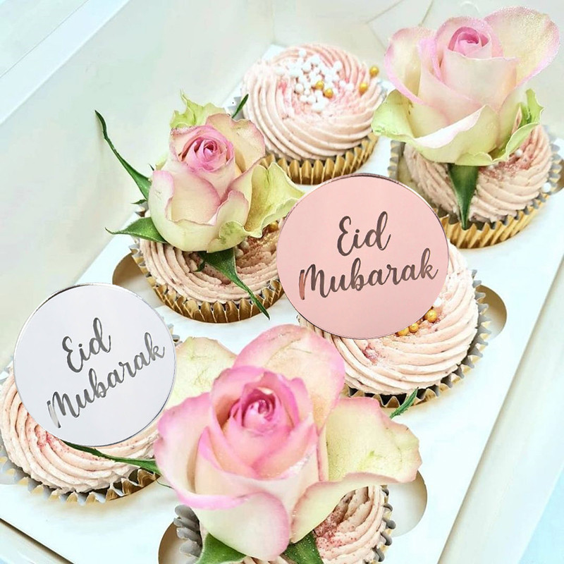 5/10 komada Eid Mubarak akrilni nadjev za kolače Zlatni Ramadan Kareem pokrivač za torte Islamski muslimanski festival Party Cake DIY ukrasi