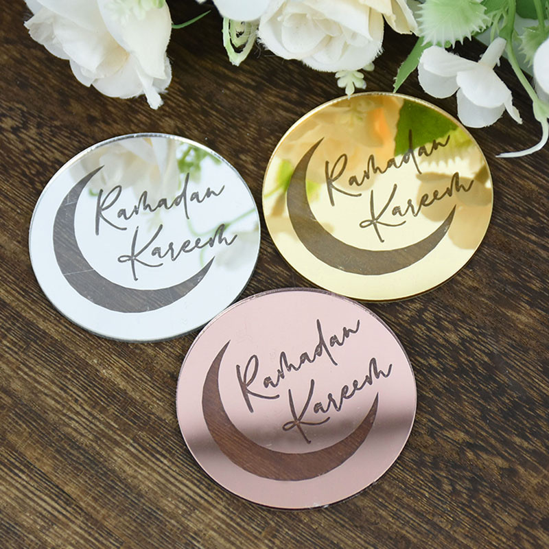 5/10 komada Eid Mubarak akrilni nadjev za kolače Zlatni Ramadan Kareem pokrivač za torte Islamski muslimanski festival Party Cake DIY ukrasi