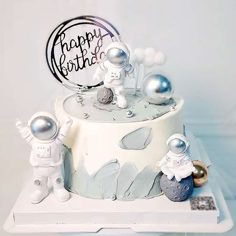 Astronaut Prekrivač za tortu za svemirsku zabavu Rođendanska zabava Rekviziti za desert Svečani dekor Universe Planet Series Prekrivač za torte