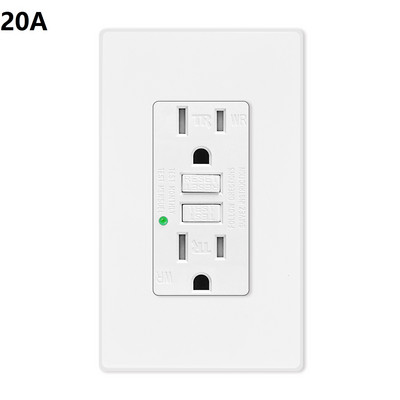 GFCI utičnica 15/20A GFCI zamjenske bijele električne utičnice otporne na vremenske uvjete otporne na neovlašteno korištenje za vanjsku/kuhinju