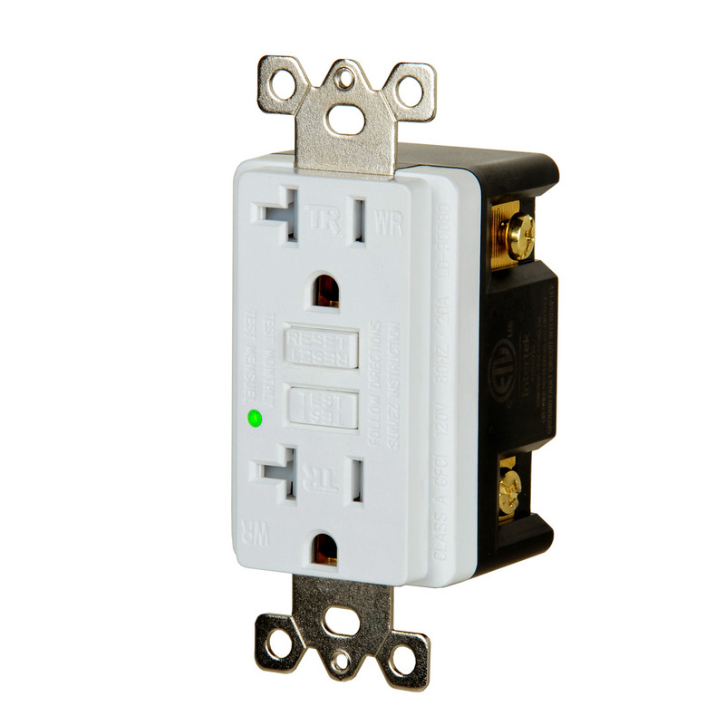 GFCI utičnica 15/20A GFCI zamjenske bijele električne utičnice otporne na vremenske uvjete otporne na neovlašteno korištenje za vanjsku/kuhinju