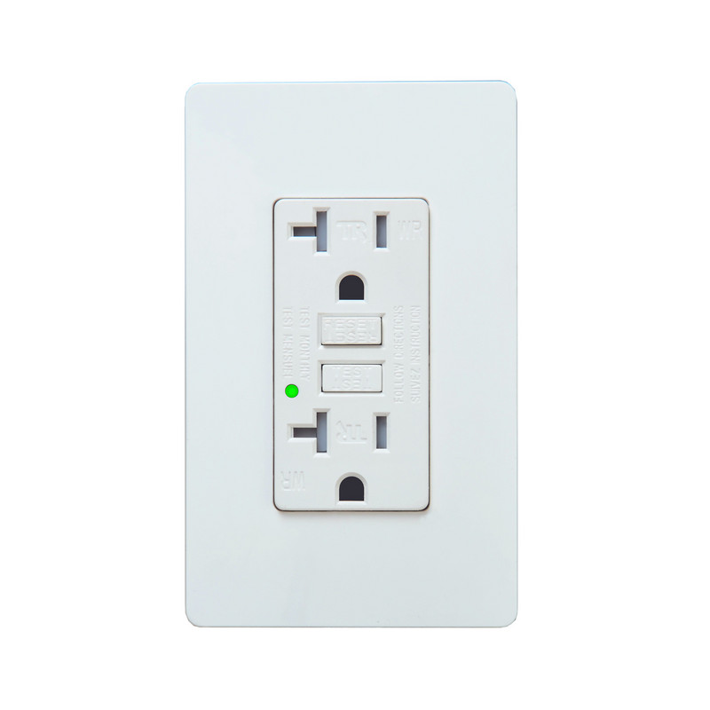 GFCI utičnica 15/20A GFCI zamjenske bijele električne utičnice otporne na vremenske uvjete otporne na neovlašteno korištenje za vanjsku/kuhinju