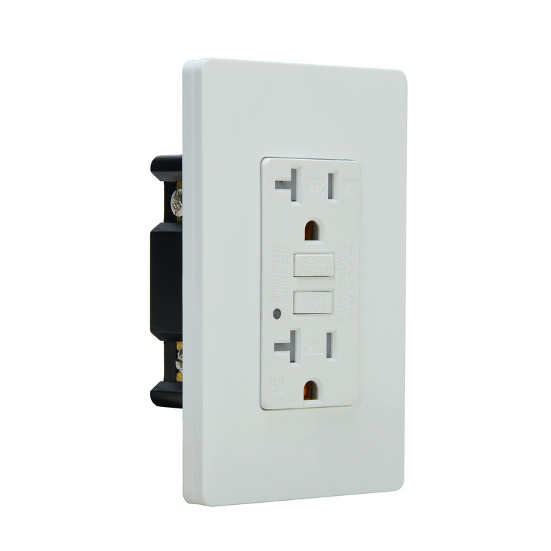 GFCI utičnica 15/20A GFCI zamjenske bijele električne utičnice otporne na vremenske uvjete otporne na neovlašteno korištenje za vanjsku/kuhinju