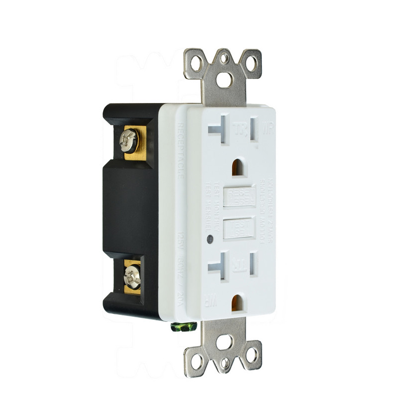 GFCI utičnica 15/20A GFCI zamjenske bijele električne utičnice otporne na vremenske uvjete otporne na neovlašteno korištenje za vanjsku/kuhinju