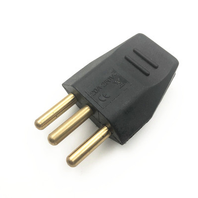 Fekete 250v 10A univerzális levehető huzalozási adapter dugó EU svájci szabvány 3 tűs ipari gép tápkábel dugós aljzat
