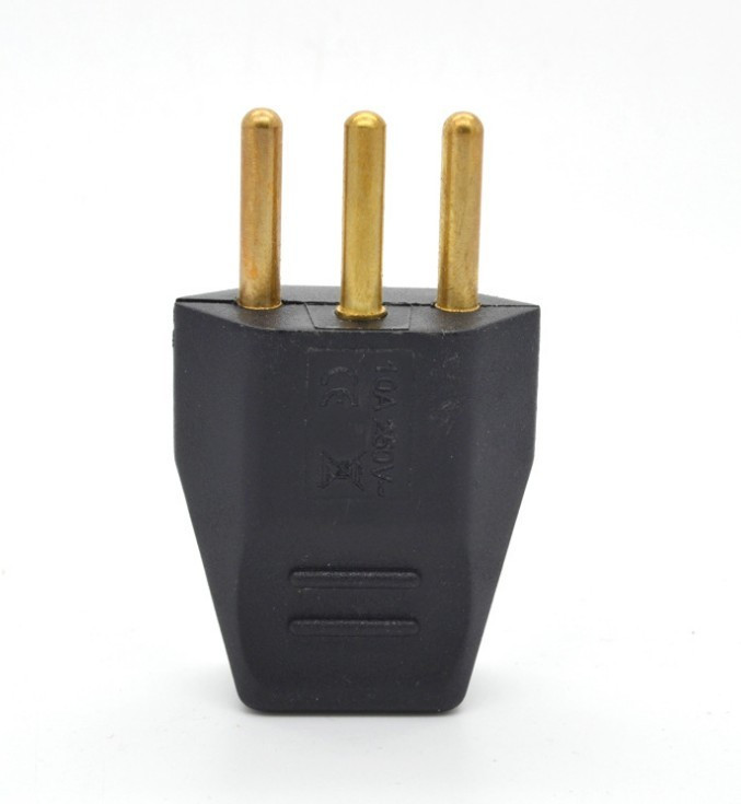 Fekete 250v 10A univerzális levehető huzalozási adapter dugó EU svájci szabvány 3 tűs ipari gép tápkábel dugós aljzat