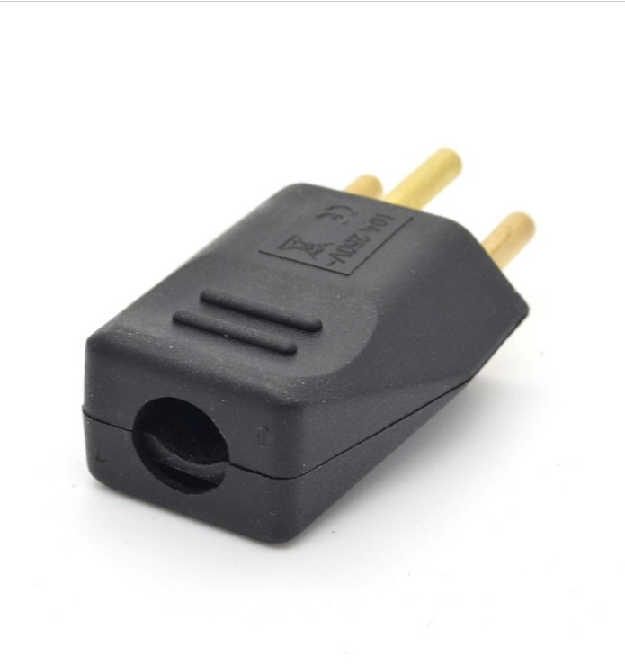 Fekete 250v 10A univerzális levehető huzalozási adapter dugó EU svájci szabvány 3 tűs ipari gép tápkábel dugós aljzat