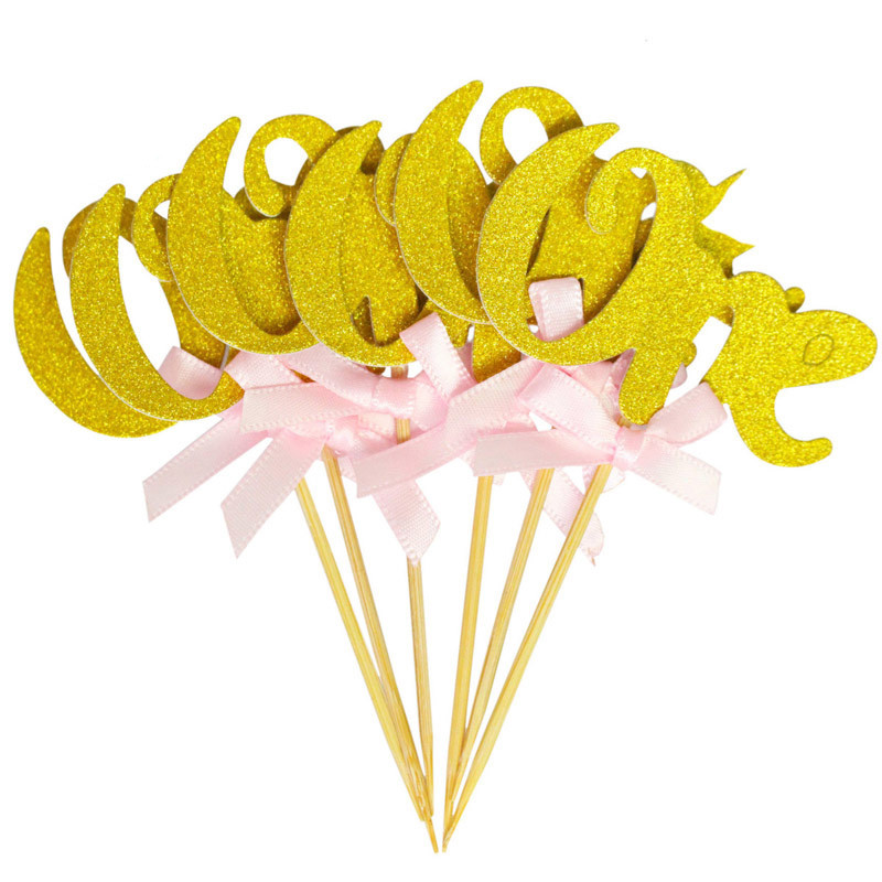 16db arany rózsaszín 1 egy papír torta cupcake fedők Első 1. fiú lány születésnapi parti díszek Én vagyok egy éves évfordulóm