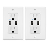 3.6A/4.2A Dvostruki USB priključak Zidna utičnica Punjač Priključak Bijela ploča TR UL Kompatibilan za Apple Samsung XIAOMI uređaj